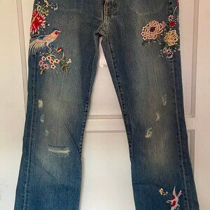 J Crew Distressed Embroidered Jeans - Size 30R
